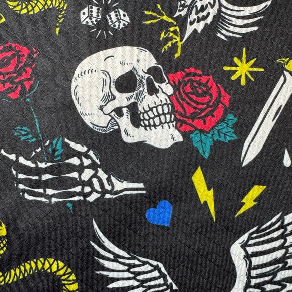 Golf Gods Lg Short Sleeve Polo All Over Print Tattoo Style Graphics Snakes Eagle - Picture 9 of 10